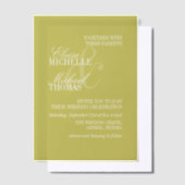 Moderne Chartreuse-Skriptformale Hochzeit Pergament Einladungen (Versetzt)
