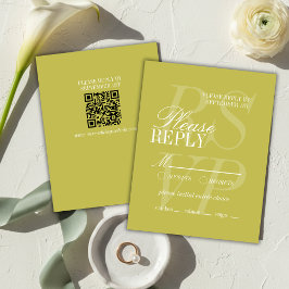 Moderne Chartreuse-Skriptformale Hochzeit  RSVP Karte
