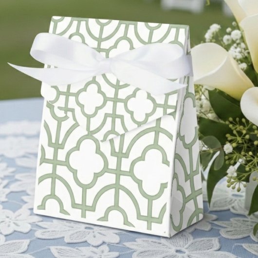 Moderne Chartreuse-Vierblatt-Hochzeit Geschenkschachtel