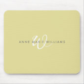 Moderne Chartreuse-Weiß-Schriftmonogramm Mousepad (Vorne)