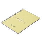 Moderne Chartreuse Weiße Schrift Monogramm Notizblock (Linke Seite)