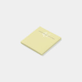 Moderne Chartreuse Weiße Schrift Monogramm Post-it Klebezettel (angewinkelt)