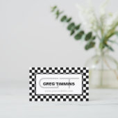 Moderne Checked Business Card Visitenkarte (Stehend Vorderseite)