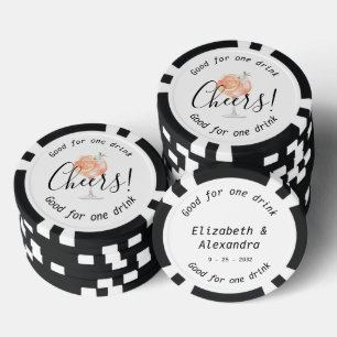 Moderne Cheers Aperol Drink Wedding Pokerchips