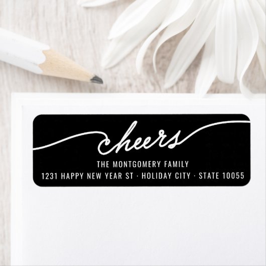 Moderne Cheers Calligraphy Script Holiday Address (Insitu)