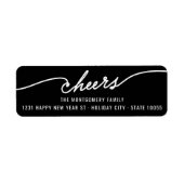 Moderne Cheers Calligraphy Script Holiday Address (Vorne)
