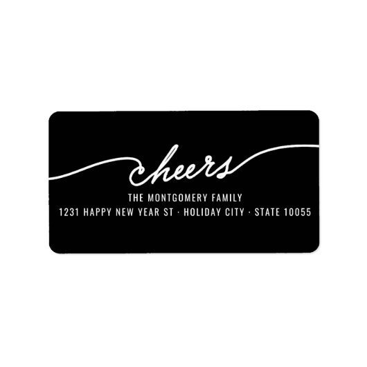 Moderne Cheers Calligraphy Script Holiday Address (Vorne)