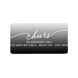 Moderne Cheers Calligraphy Script Holiday Address
