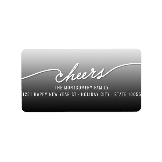 Moderne Cheers Calligraphy Script Holiday Address (Vorne)