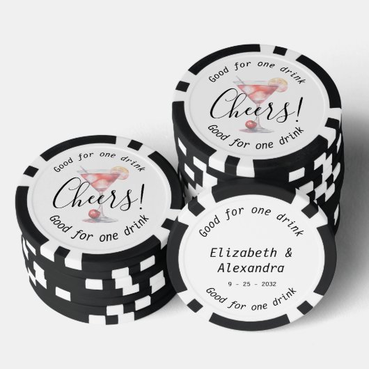 Moderne Cheers Cosmo Drink Wedg Pokerchips (Stapel)