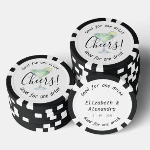 Moderne Cheers Daiquiri Drink Hochzeit Pokerchips