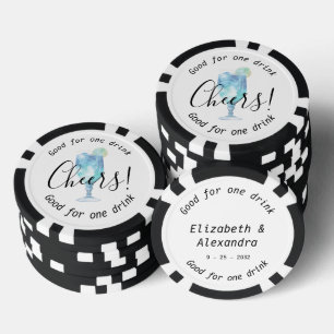 Moderne Cheers Hawaiian Drink Wedding Pokerchips