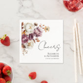 Moderne Cheers | Herbsthochzeit in Burgund Serviette (Beispiel)