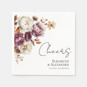 Moderne Cheers | Herbsthochzeit in Burgund Serviette (Vorderseite)