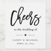 Moderne Cheers Kalligraphie Script-Gastgeschenk Ho Weinetikett (Einzelnes Label)