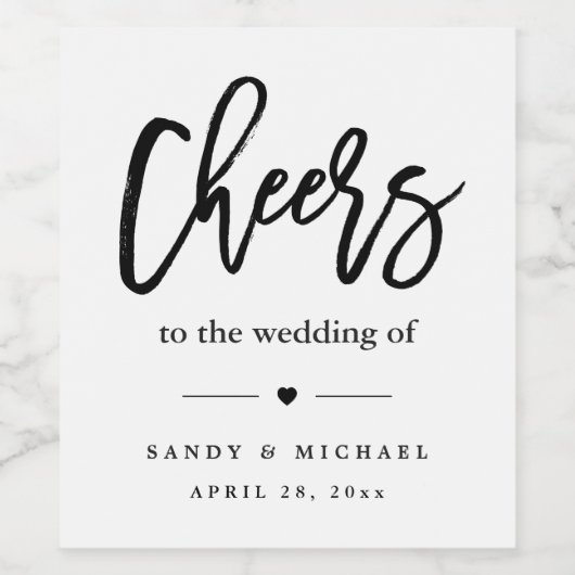 Moderne Cheers Kalligraphie Script-Gastgeschenk Ho Weinetikett (Einzelnes Label)