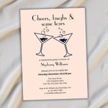 Moderne Cheers lacht Tears Cocktail Rentirement