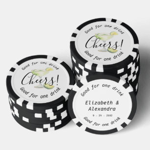 Moderne Cheers Margarita Drink Hochzeit Pokerchips