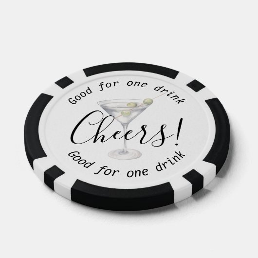 Moderne Cheers Martini Drink Wedding Pokerchips (Einzeln)