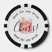 Moderne Cheers Negroni Drink Hochzeit Pokerchips (Vorderseite)