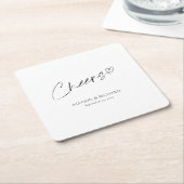 Moderne Cheers Wedding Untersetzer Black & White D (angewinkelt)