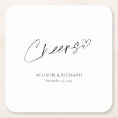Moderne Cheers Wedding Untersetzer Black & White D (Vorderseite)