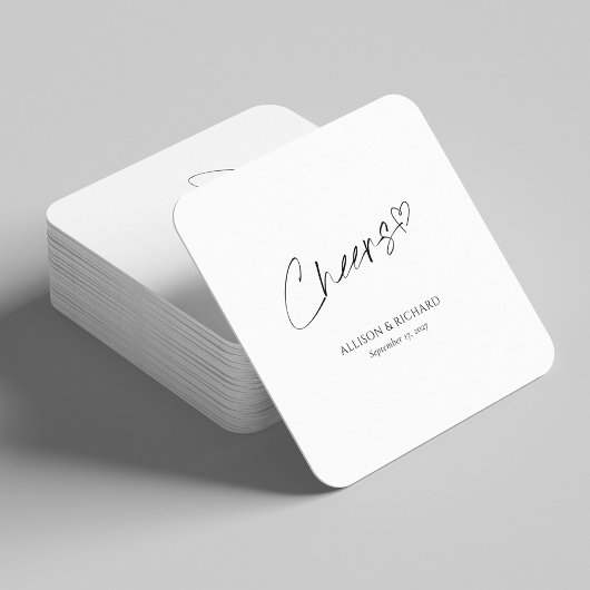 Moderne Cheers Wedding Untersetzer Black & White D