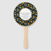 Moderne Cheetah Animal Print Furry Hochzeit Runde Fächer (Rückseite)