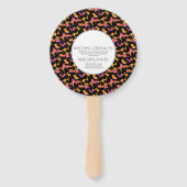 Moderne Cheetah Animal Print Furry Hochzeit Runde Fächer (Rückseite)