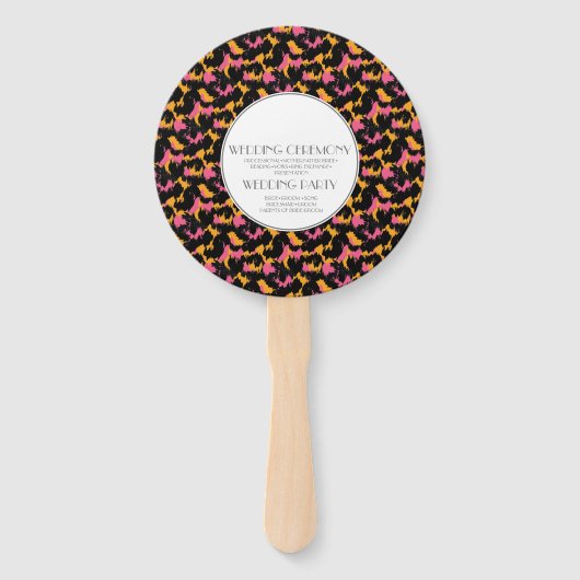 Moderne Cheetah Animal Print Furry Hochzeit Runde Fächer (Rückseite)