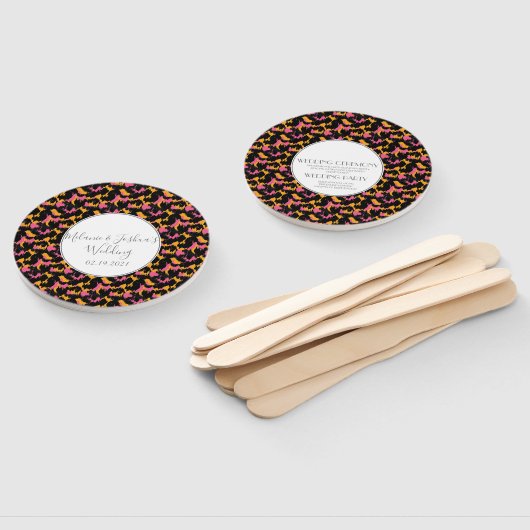 Moderne Cheetah Animal Print Furry Hochzeit Runde Fächer (Non-assembled)