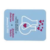 Moderne Chemie-Herz-Hochzeit rettet das Datum Magnet (Horizontal)