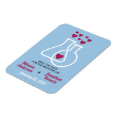 Moderne Chemie-Herz-Hochzeit rettet das Datum Magnet (Linke Seite)