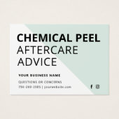Moderne chemische Peel Aftercare Instruction Card (Vorderseite)