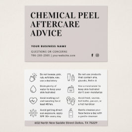 Moderne chemische Peel Aftercare Instruction Card