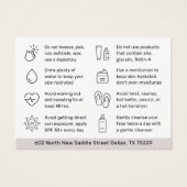 Moderne chemische Peel Aftercare Instruction Card (Rückseite)