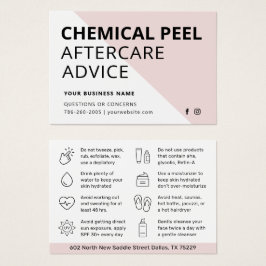 Moderne chemische Peel Aftercare Instruction Card