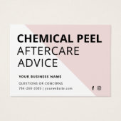 Moderne chemische Peel Aftercare Instruction Card (Vorderseite)