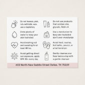 Moderne chemische Peel Aftercare Instruction Card (Rückseite)