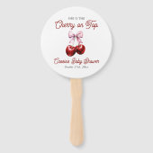 Moderne Cherry auf der Pink Bow Babydusche Fächer (Rückseite)