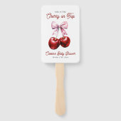 Moderne Cherry auf der Pink Bow Babydusche Fächer (Rückseite)
