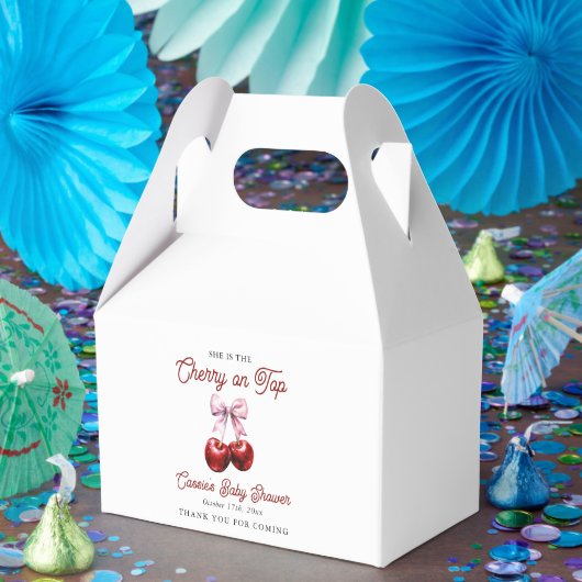 Moderne Cherry auf der Pink Bow Babydusche Geschenkschachtel (Party)