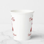 Moderne Cherry auf der Pink Bow Babydusche Pappbecher (Rechts)