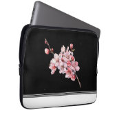 Moderne Cherry Blossom Black Electronics Bag Laptopschutzhülle (Vorne Rechts)