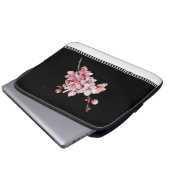 Moderne Cherry Blossom Black Electronics Bag Laptopschutzhülle (Vorne Knopf)