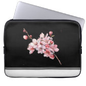 Moderne Cherry Blossom Black Electronics Bag Laptopschutzhülle (Vorderseite)