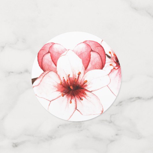 Moderne Cherry-Blossom-Hochzeit Konfetti (Klein Vorderseite)