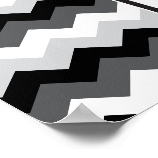 Moderne Chevon Wedding 15 Table Seating Chart Poster (Ecke)