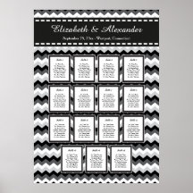 Moderne Chevon Wedding 15 Table Seating Chart