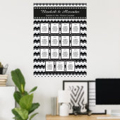 Moderne Chevon Wedding 15 Table Seating Chart Poster (Heimbüro)